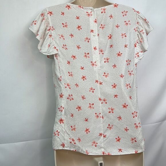 Rebecca Taylor Floral Flutter sleeve blouse EUC - Picture 8 of 10